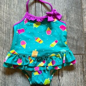 Joe boxer infant girls one piece bathing swimsuit size 12 months